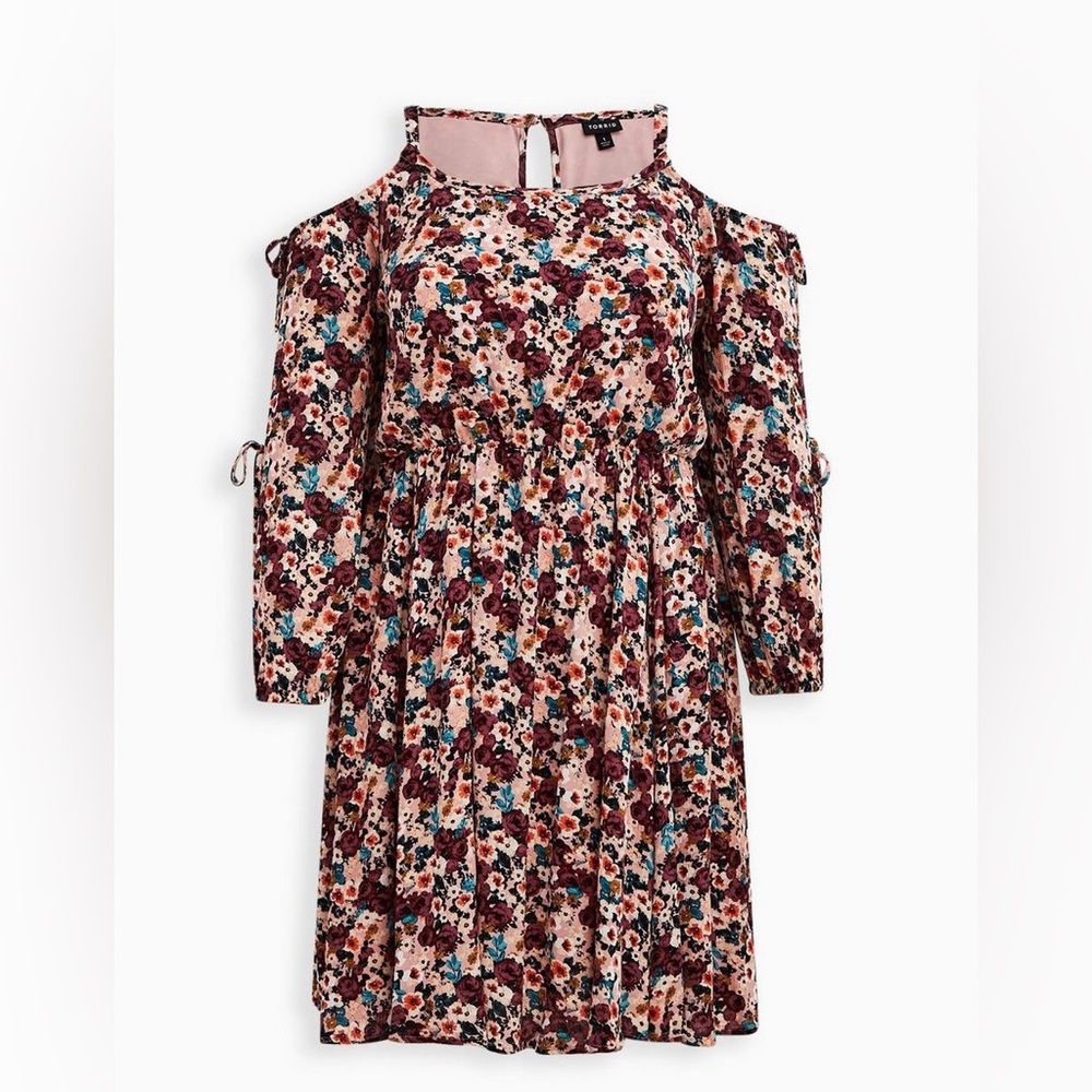 Torrid dress purple floral dress knee height